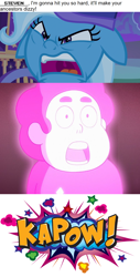 Size: 796x1561 | Tagged: safe, artist:mega-poneo, derpibooru import, edit, edited screencap, screencap, trixie, to where and back again, meme, steven quartz universe, steven universe