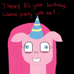 Size: 1024x1024 | Tagged: safe, artist:verminshy, pinkie pie, earth pony, pony, birthday, party, pinkamena diane pie