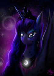 Size: 1024x1448 | Tagged: safe, artist:killerfishy, princess luna, alicorn, pony, female, mare, signature, solo