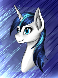 Size: 400x533 | Tagged: safe, artist:emberslament, artist:yuntaoxd, shining armor, pony, unicorn, collaboration, blue eyes, bust, ear fluff, portrait, solo