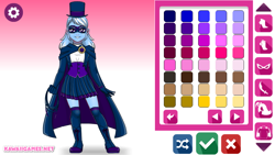 Size: 960x540 | Tagged: safe, artist:eljosephrivera, derpibooru import, trixie, equestria girls, dress up game, magician outfit, mask, whip