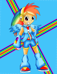 Size: 754x965 | Tagged: safe, artist:carol-aredesu, artist:carol-des-estrelas, rainbow dash, humanized, vocaloid, winged humanization