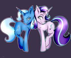 Size: 800x645 | Tagged: safe, artist:illustrativeauthor, derpibooru import, starlight glimmer, trixie, pony, unicorn, no second prances, female, mare, simple background