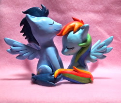 Size: 900x768 | Tagged: safe, rainbow dash, soarin', female, irl, kissing, male, photo, sculpture, shipping, soarindash, straight