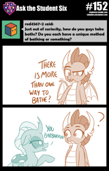 Size: 800x1247 | Tagged: safe, artist:sintakhra, ocellus, smolder, changedling, changeling, dragon, tumblr:studentsix, ask, question mark, tumblr