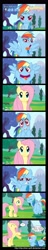 Size: 900x4660 | Tagged: safe, artist:mlp-silver-quill, derpy hooves, fluttershy, rainbow dash, pegasus, pony, comic, female, funny face, mare, staring contest