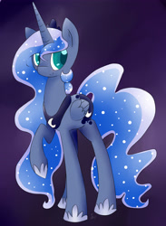 Size: 3850x5250 | Tagged: safe, artist:kyanchan, princess luna, alicorn, pony, female, horn, mare, simple background, solo