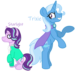 Size: 1228x1156 | Tagged: safe, artist:1313jaysong1313, derpibooru import, starlight glimmer, trixie, clothes, cosplay, costume, female, headcanon, siblings, sisters, undertale