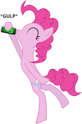 Size: 5000x7513 | Tagged: safe, artist:dipi11, artist:fernandonunez, pinkie pie, earth pony, pony, absurd resolution, energy drink, monster energy, simple background, solo, this will end in tears, transparent background, vector, xk-class end-of-the-world scenario