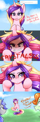 Size: 1280x3840 | Tagged: safe, artist:sugarberry, princess cadance, alicorn, pony, ask-cadance, blushing, comic, derp, glowing eyes, mocking, ptsd, sombra eyes, tumblr