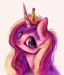 Size: 1046x1221 | Tagged: safe, artist:vetallie, princess cadance, alicorn, pony, female, horn, simple background, solo