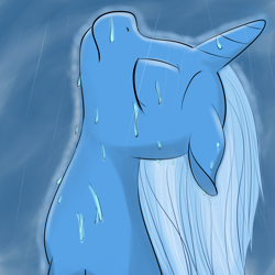 Size: 2000x2000 | Tagged: safe, artist:periodicbrony, derpibooru import, trixie, pony, unicorn, bust, female, mare, portrait, rain, solo, wet