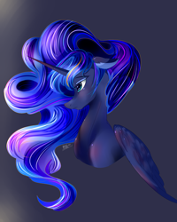 Size: 4000x5000 | Tagged: safe, artist:nsyubakastudio, princess luna, alicorn, pony, female, horn, mare, simple background, solo