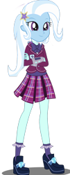 Size: 568x1405 | Tagged: safe, artist:skyla-strings, derpibooru import, edit, trixie, equestria girls, alternate universe, bad edit, clothes, crystal prep academy uniform, remake, school uniform, simple background, solo, transparent background, vector