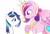 Size: 4000x2700 | Tagged: safe, artist:marukouhai, gleaming shield, prince bolero, princess cadance, shining armor, alicorn, pony, unicorn, looking at each other, rule 63