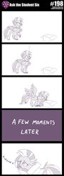 Size: 800x2205 | Tagged: safe, artist:sintakhra, silverstream, classical hippogriff, hippogriff, pony, tumblr:studentsix, behaving like a cat, box, cardboard box, monochrome, pony in a box, sad, solo, whimpering, whining