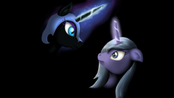 Size: 1920x1080 | Tagged: safe, artist:emilylena, nightmare moon, princess luna, alicorn, pony, duality, s1 luna