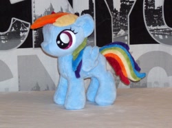 Size: 900x670 | Tagged: safe, artist:razielledbx, rainbow dash, filly, irl, photo, plushie, solo