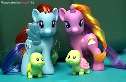 Size: 571x373 | Tagged: safe, artist:general-radix, rainbow dash, rainbow flash, pony, turtle, brushable, irl, official, photo, toy