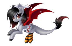 Size: 3248x2100 | Tagged: safe, artist:scarlet-spectrum, oc, oc only, oc:scarlet spectrum, dracony, hybrid, clothes, cute, female, looking at you, mare, simple background, smiling, socks, solo, stockings, striped socks, thigh highs, transparent background