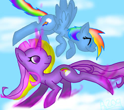 Size: 1300x1150 | Tagged: safe, artist:threeinthemornin, rainbow dash, rainbow flash, pegasus, pony, magic, solo