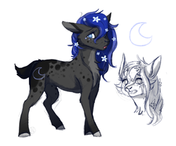 Size: 1300x1080 | Tagged: safe, artist:1an1, princess luna, deer, cute, deerified, solo, species swap