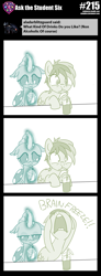 Size: 800x2183 | Tagged: safe, artist:sintakhra, ocellus, sandbar, changedling, changeling, earth pony, pony, tumblr:studentsix, brain freeze, cute, diaocelles, drinking, glowing horn, magic, ocellus is not amused, sandabetes, telekinesis, unamused