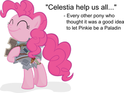 Size: 1600x1204 | Tagged: safe, artist:jittery-the-dragon, pinkie pie, earth pony, pony, fantasy class, knight, paladin, pathfinder, solo, warrior