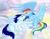 Size: 776x612 | Tagged: safe, artist:crowneprince, rainbow dash, soarin', pegasus, pony, female, male, shipping, soarindash, straight