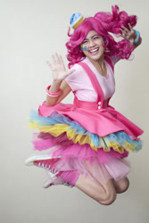 Size: 600x897 | Tagged: safe, artist:patdes, pinkie pie, human, cosplay, irl, irl human, photo, solo