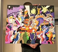 Size: 1200x1078 | Tagged: safe, artist:andypriceart, artist:the-paper-pony, idw, 8-bit (character), buck withers, dj pon-3, gaffer, gizmo, lemony gem, long play, observer (character), princess cadance, shining armor, sweetcream scoops, vinyl scratch, alicorn, earth pony, pegasus, pony, unicorn, neigh anything, spoiler:comic, spoiler:comic11, 33 1-3 lp, 80s, adam ant, andy you magnificent bastard, background pony, boy george, cowbell, cutiespark, danny elfman, devo, diamond rose, dj-pon3, drum kit, drums, energy dome, female, ferris bueller's day off, filly, filly vinyl scratch, frankie goes to hollywood, keytar, little girls, lyrics, male, musical instrument, new wave, observer, official, oingo boingo, revenge of the nerds, song reference, spread wings, stallion, teary eyes, text, the mystic knights of the electric stable, unnamed character, unnamed pony, wings, younger