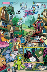 Size: 1040x1600 | Tagged: safe, artist:andypriceart, idw, ace, angel bunny, bittersweet (character), bulk biceps, carrot top, cranky doodle donkey, derpy hooves, doctor whooves, firefly, golden harvest, iron will, leadwing, mayor mare, owlowiscious, philomena, rainbow dash, screwball, silver spoon, tank, cat, changeling, donkey, earth pony, parasprite, pegasus, pony, unicorn, g1, the return of queen chrysalis, spoiler:comic01, alice price, andy price, blues brothers, changelings are terrible actors, cloud, comic, disguise, disguised changeling, drool, elwood (idw), elwood j. blues, facial hair, g1 to g4, generation leap, idw advertisement, issue 1, jake (idw), jake blues, katie cook, magnum p.i., moustache, official, official comic, ponified, ponyville, preview, roid rage, sleeping, thomas magnum, unnamed pony, z