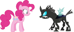 Size: 2424x1057 | Tagged: safe, artist:zimvader42, pinkie pie, changeling, earth pony, pony, doomie, royal wedding, simple background, transparent background, vector