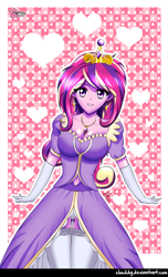 Size: 608x1000 | Tagged: safe, artist:clouddg, princess cadance, human, clothes, dress, evening gloves, gloves, humanized, solo