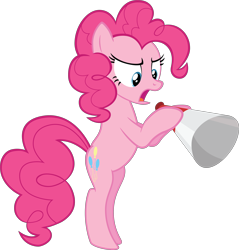 Size: 4440x4652 | Tagged: safe, artist:felix-kot, pinkie pie, earth pony, pony, absurd resolution, female, mare, megaphone, simple background, solo, transparent background, vector