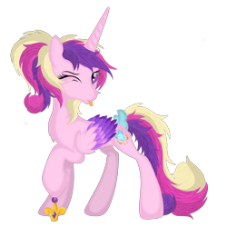 Size: 3800x3800 | Tagged: safe, artist:law44444, princess cadance, alicorn, pony, cute, cutedance, simple background, solo, tongue out, transparent background, wink