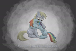 Size: 1920x1295 | Tagged: safe, artist:naterrang, derpy hooves, rainbow dash, pegasus, pony, crying, derpydash, eyes closed, feels, female, hug, lesbian, mare, sad, shipping