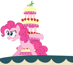 Size: 6000x5327 | Tagged: safe, artist:likonan, pinkie pie, earth pony, pony, mmmystery on the friendship express, absurd resolution, angry, cake, simple background, solo, transparent background, vector