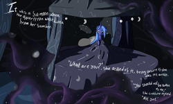 Size: 2000x1200 | Tagged: safe, artist:seventozen, princess luna, oc, oc:parthus, alicorn, pony, bed, the exulansis project