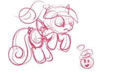 Size: 500x333 | Tagged: safe, artist:kuromi, princess cadance, alicorn, pony, monochrome, onion, sketch, solo, teen princess cadance