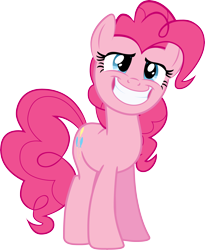 Size: 3190x3898 | Tagged: safe, artist:felix-kot, pinkie pie, earth pony, pony, boring, female, grin, mare, pinkie's boring grin, simple background, solo, transparent background, vector