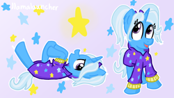 Size: 3840x2160 | Tagged: safe, artist:llamalauncher, derpibooru import, trixie, pony, unicorn, babysitter trixie, cute, diatrixes, solo