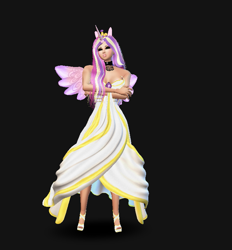 Size: 721x776 | Tagged: safe, princess cadance, human, 3d, choker, high heels, horned humanization, humanized, imvu, winged humanization