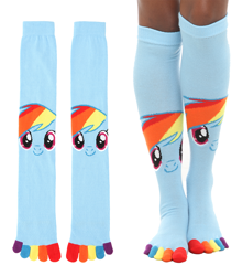 Size: 806x914 | Tagged: safe, rainbow dash, human, clothes, feet, hot topic, irl, merchandise, official, photo, socks, toe socks