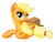 Size: 3004x2300 | Tagged: safe, artist:mykegreywolf, applejack, earth pony, pony, high res, loose hair, prone, simple background, solo, white background, wink