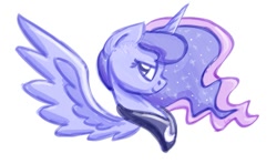 Size: 1243x734 | Tagged: safe, artist:sabrib, princess luna, alicorn, pony, simple background, solo, spread wings