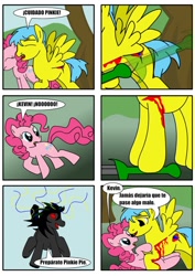 Size: 906x1280 | Tagged: safe, artist:king-shoutmon, pinkie pie, oc, earth pony, pony, comic, spanish