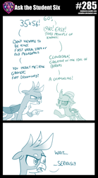 Size: 800x1441 | Tagged: safe, artist:sintakhra, gallus, ocellus, changedling, changeling, griffon, tumblr:studentsix, confused, exclamation point, looking at each other, post-it, question mark