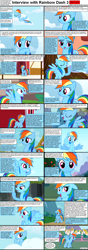 Size: 1282x3661 | Tagged: safe, rainbow dash, pegasus, pony, comic:celestia's servant interview, caption, comic, interview, spanking