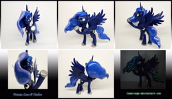 Size: 3389x1950 | Tagged: safe, artist:laservega, princess luna, alicorn, pony, 3d print, craft, irl, photo, sculpture, traditional art